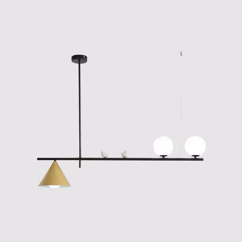 Aménagement en métal ombré île île MODERNE MODERNE PENDANT ÉCLAIR