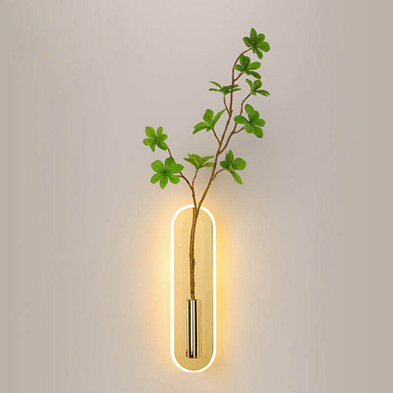 Modernist Gold Wall Sconce LED Minimalism Wall Mounted Light(Without Plant)