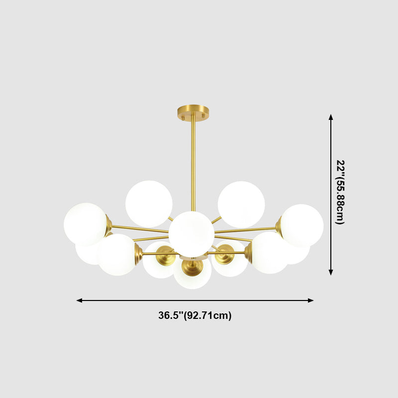 Lampe à lustre globe en laiton