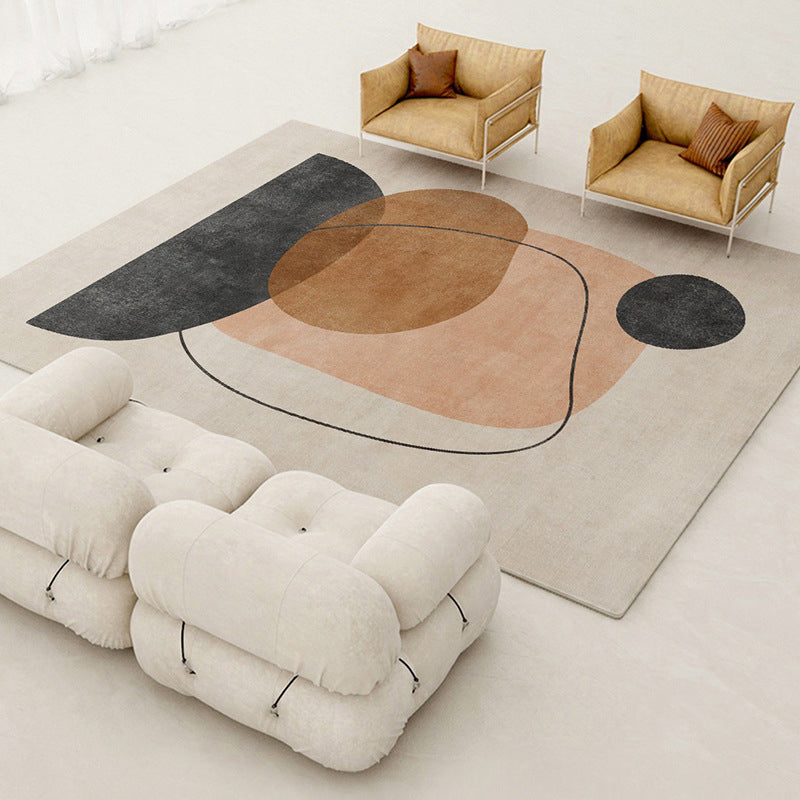 Block Rug Indoor Rug Machine Washable Stain Resistant Non-Slip Backing Rug for Living Room