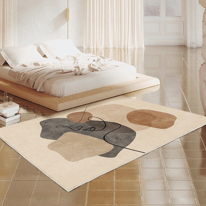 Block Rug Indoor Rug Machine Washable Stain Resistant Non-Slip Backing Rug for Living Room