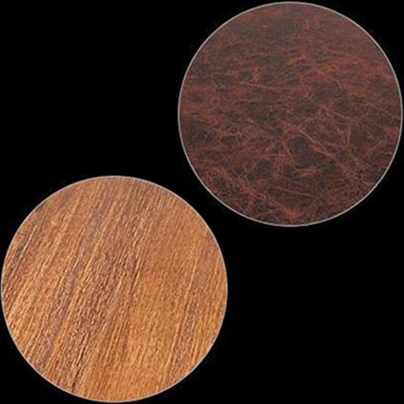 Brown Wood Backless and Armless Stool Industrial Bar and Counter Stool with Iron Legs
