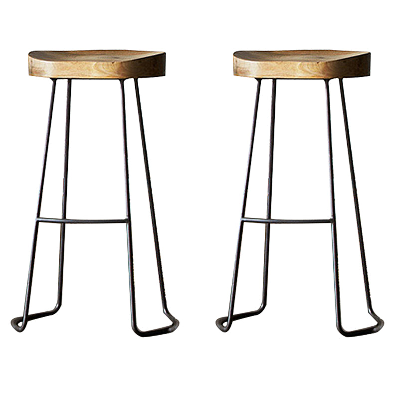 Taburete de bar industrial sin respaldo y sin brazos Taburete de mostrador de madera