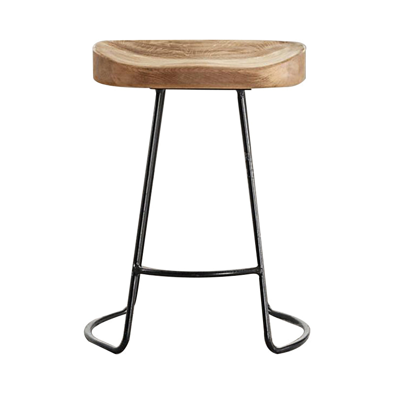 Taburete de bar industrial sin respaldo y sin brazos Taburete de mostrador de madera