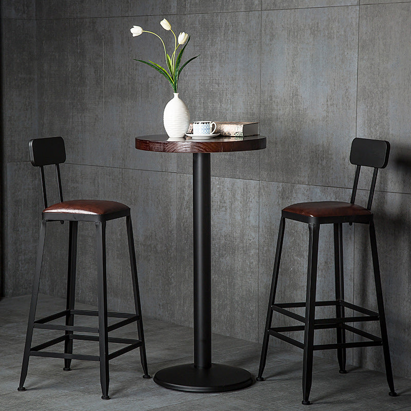 Iron Bar and Counter Stool Industrial Indoor Vintage Brown Counter Height Stools