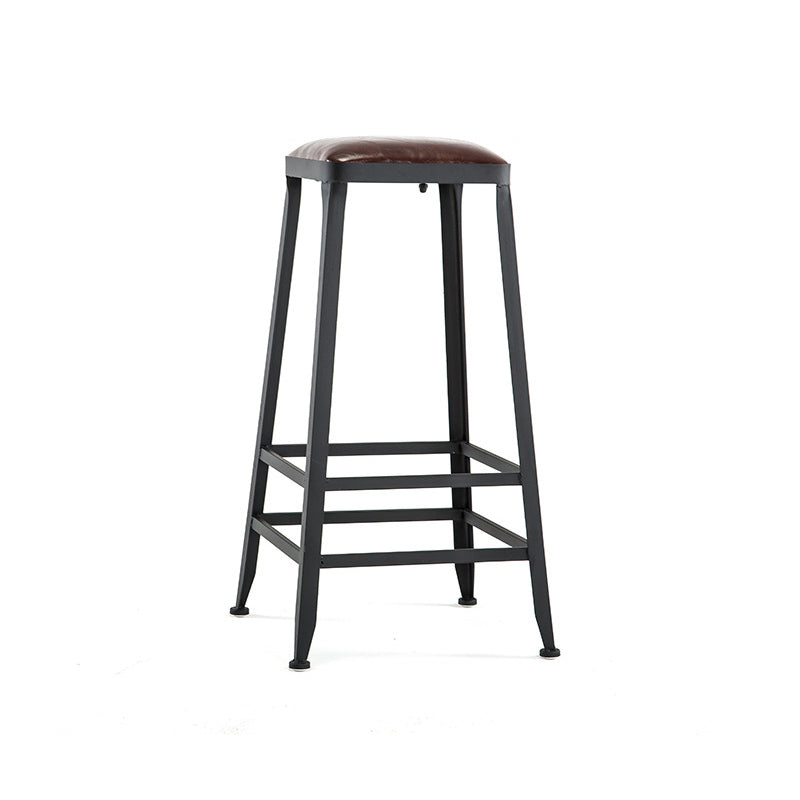 Iron Bar and Counter Stool Industrial Indoor Vintage Brown Counter Height Stools