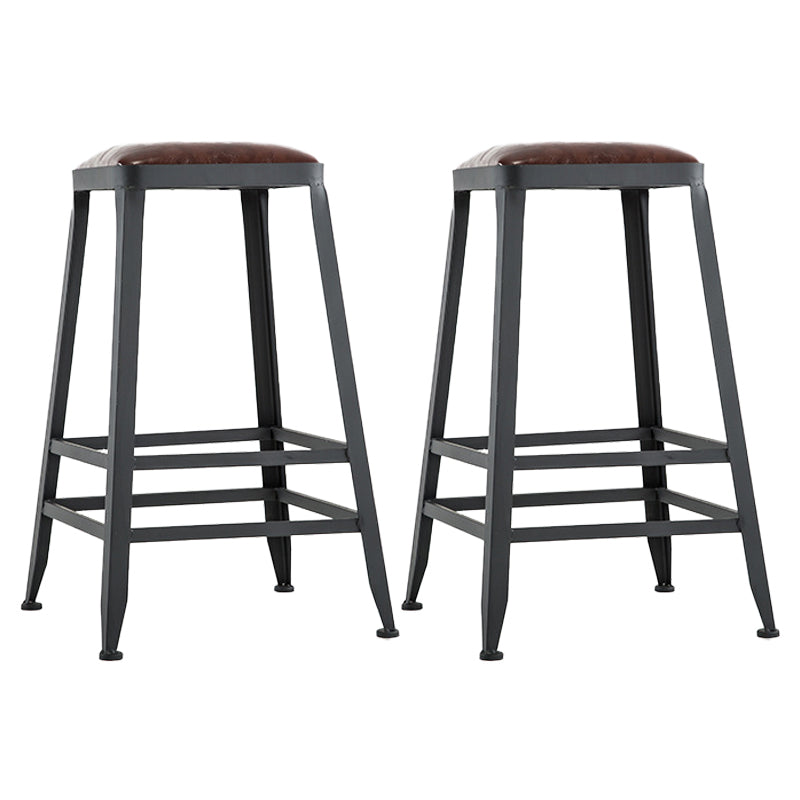 Iron Bar and Counter Stool Industrial Indoor Vintage Brown Counter Height Stools