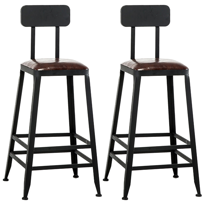 Iron Bar and Counter Stool Industrial Indoor Vintage Brown Counter Height Stools