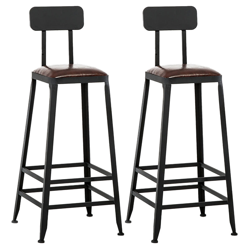 Iron Bar and Counter Stool Industrial Indoor Vintage Brown Counter Height Stools