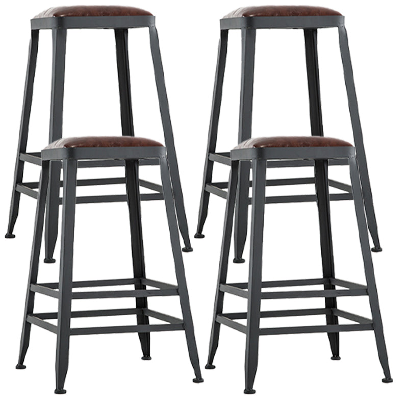 Iron Bar and Counter Stool Industrial Indoor Vintage Brown Counter Height Stools