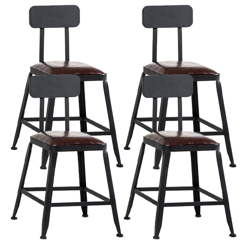 Iron Bar and Counter Stool Industrial Indoor Vintage Brown Counter Height Stools