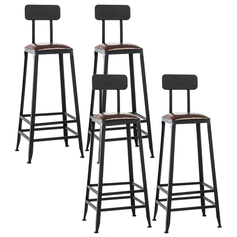 Iron Bar and Counter Stool Industrial Indoor Vintage Brown Counter Height Stools