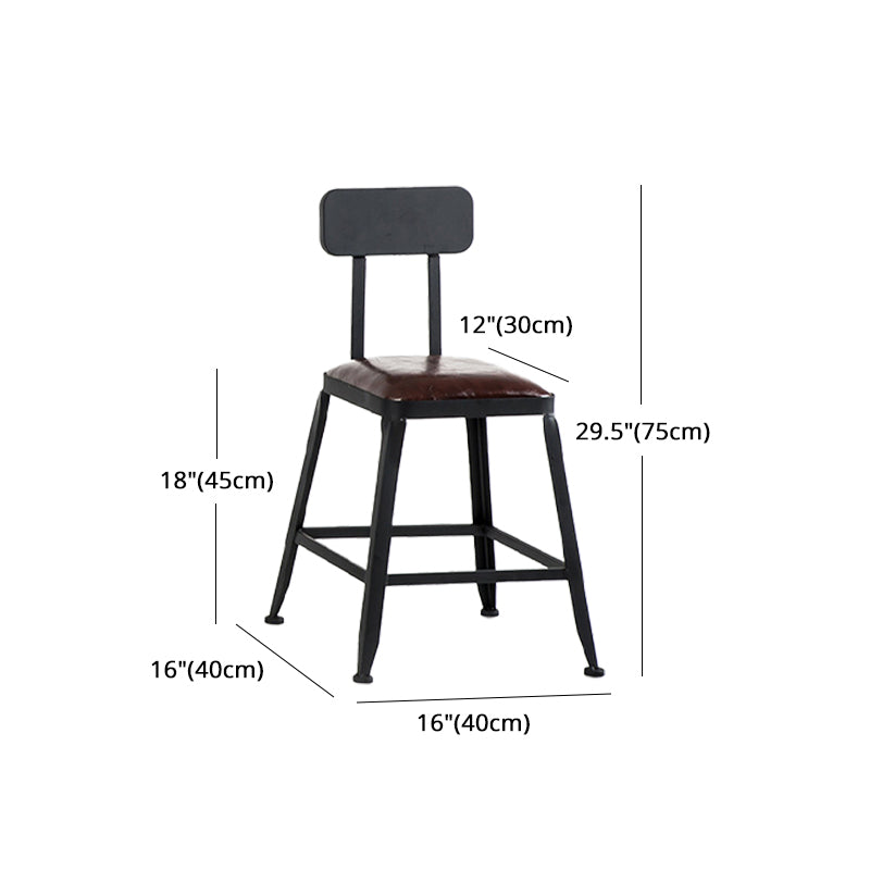 Iron Bar and Counter Stool Industrial Indoor Vintage Brown Counter Height Stools