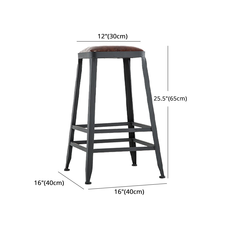 Iron Bar and Counter Stool Industrial Indoor Vintage Brown Counter Height Stools