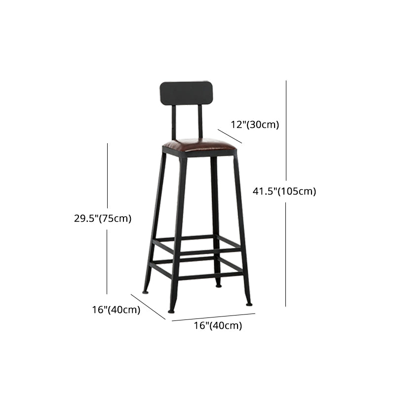 Iron Bar and Counter Stool Industrial Indoor Vintage Brown Counter Height Stools