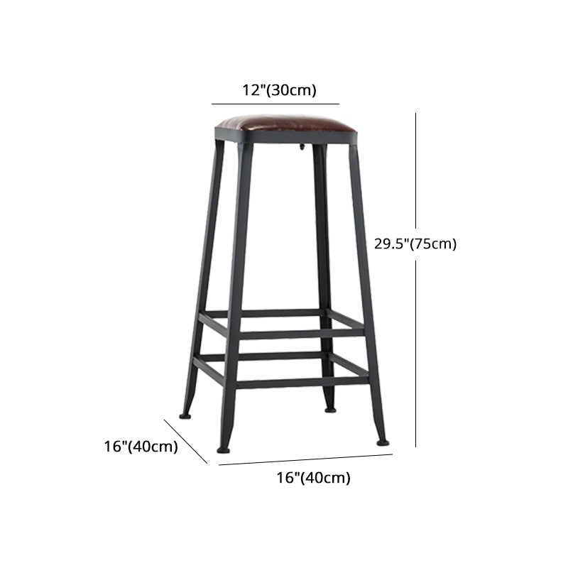 Iron Bar and Counter Stool Industrial Indoor Vintage Brown Counter Height Stools