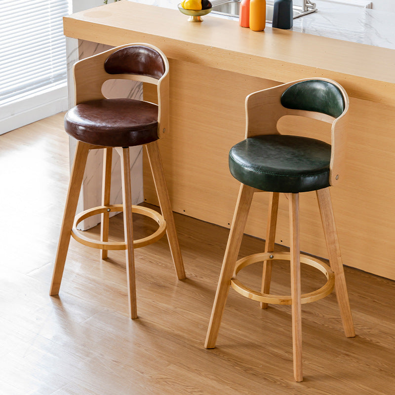 30.4" Scandinavian Bar Barstools Living Room Bar and Counter Stool with Solid Wood