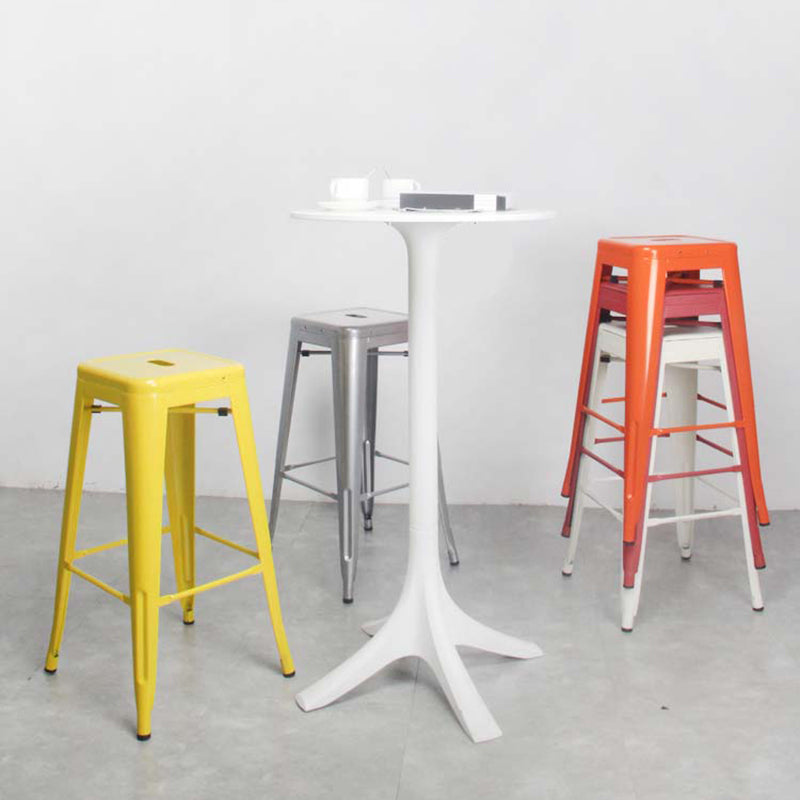 Industrial Style Bar Stools Stackable Wrought Iron Bar Cafe Metal High Chairs