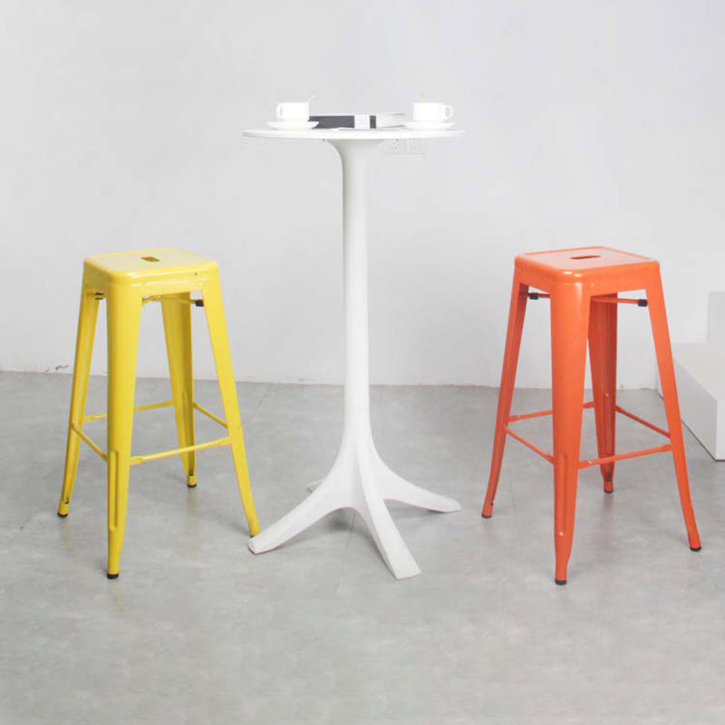 Industrial Style Bar Stools Stackable Wrought Iron Bar Cafe Metal High Chairs