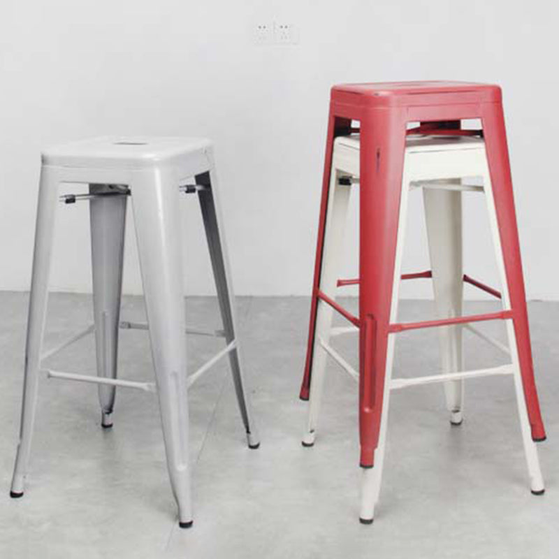 Industrial Style Bar Stools Stackable Wrought Iron Bar Cafe Metal High Chairs