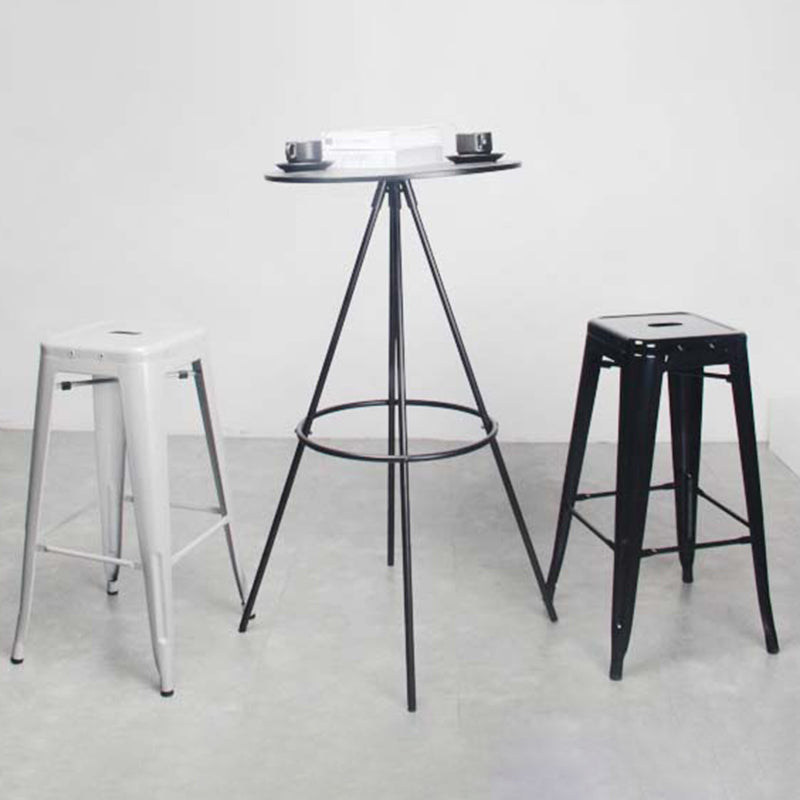 Industrial Style Bar Stools Stackable Wrought Iron Bar Cafe Metal High Chairs
