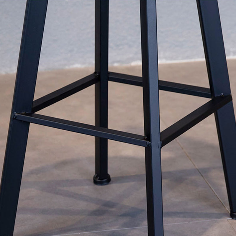 Swivel Solid Wood Bar Stool Adjustable Height Industrial Barstool for Coffee Shop