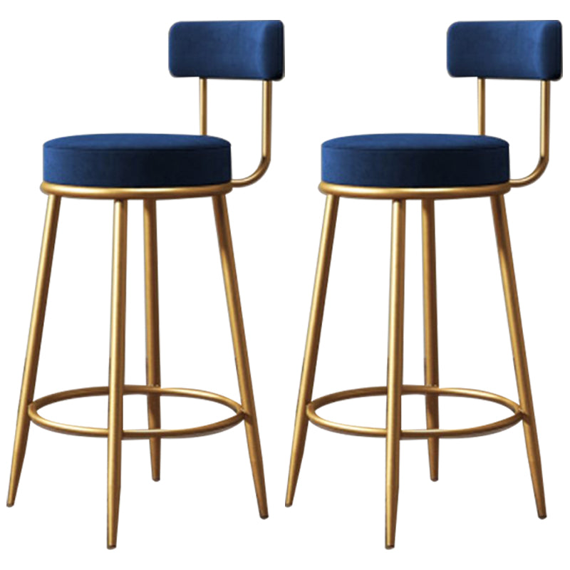 Nordic Velvet Cushion Barstool Gold 4 Legs Bar Stool for Indoor