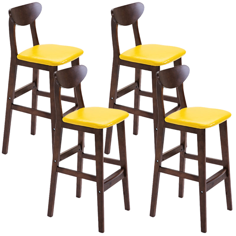 Taburete de bar de madera de estilo nórdico, taburete de bar con patas de 30 pulgadas, tapizado en terciopelo