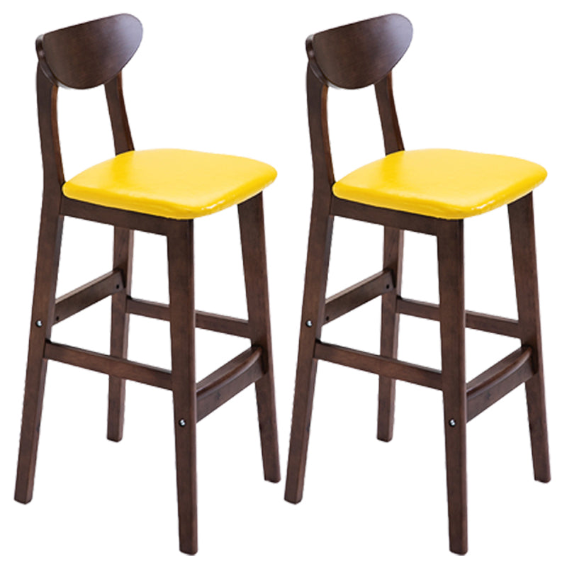 Taburete de bar de madera de estilo nórdico, taburete de bar con patas de 30 pulgadas, tapizado en terciopelo