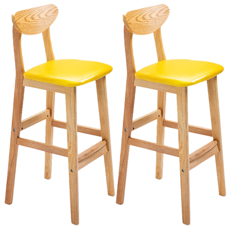 Taburete de bar de madera de estilo nórdico, taburete de bar con patas de 30 pulgadas, tapizado en terciopelo
