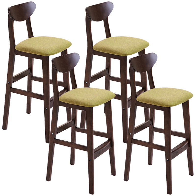 Taburete de bar de madera de estilo nórdico, taburete de bar con patas de 30 pulgadas, tapizado en terciopelo