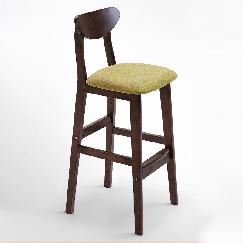 Taburete de bar de madera de estilo nórdico, taburete de bar con patas de 30 pulgadas, tapizado en terciopelo