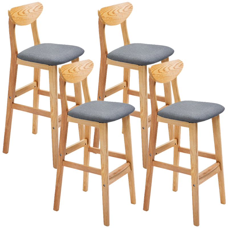 Taburete de bar de madera de estilo nórdico, taburete de bar con patas de 30 pulgadas, tapizado en terciopelo