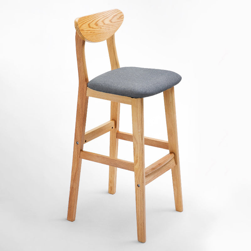 Taburete de bar de madera de estilo nórdico, taburete de bar con patas de 30 pulgadas, tapizado en terciopelo