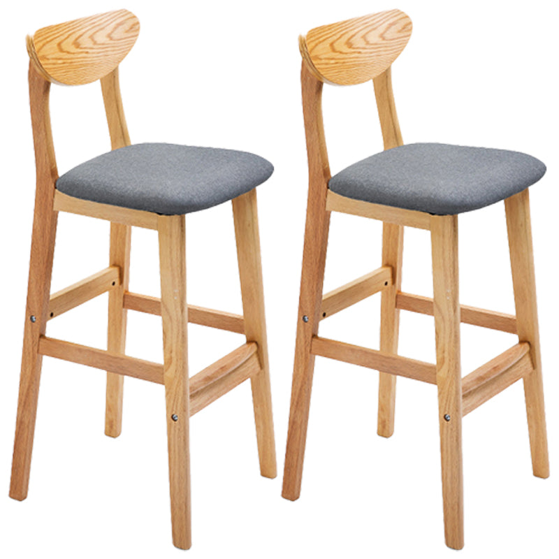 Taburete de bar de madera de estilo nórdico, taburete de bar con patas de 30 pulgadas, tapizado en terciopelo