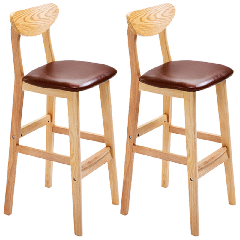 Taburete de bar de madera de estilo nórdico, taburete de bar con patas de 30 pulgadas, tapizado en terciopelo