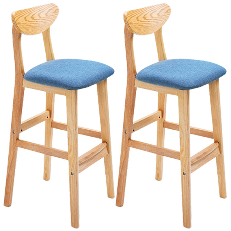 Taburete de bar de madera de estilo nórdico, taburete de bar con patas de 30 pulgadas, tapizado en terciopelo