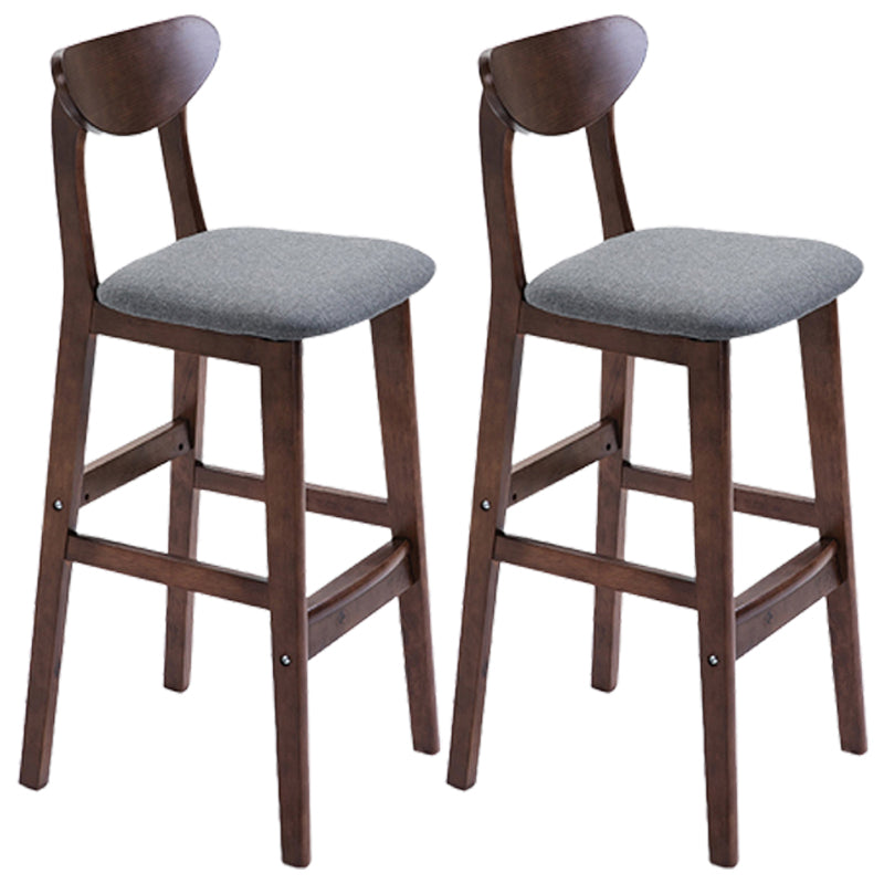 Taburete de bar de madera de estilo nórdico, taburete de bar con patas de 30 pulgadas, tapizado en terciopelo