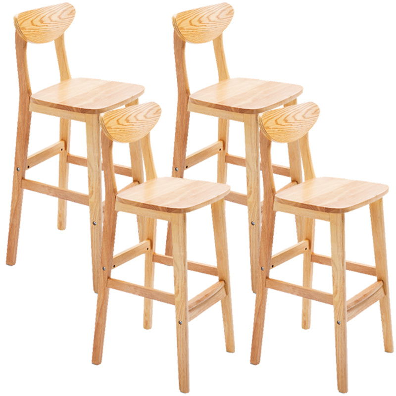 Taburete de bar de madera de estilo nórdico, taburete de bar con patas de 30 pulgadas, tapizado en terciopelo