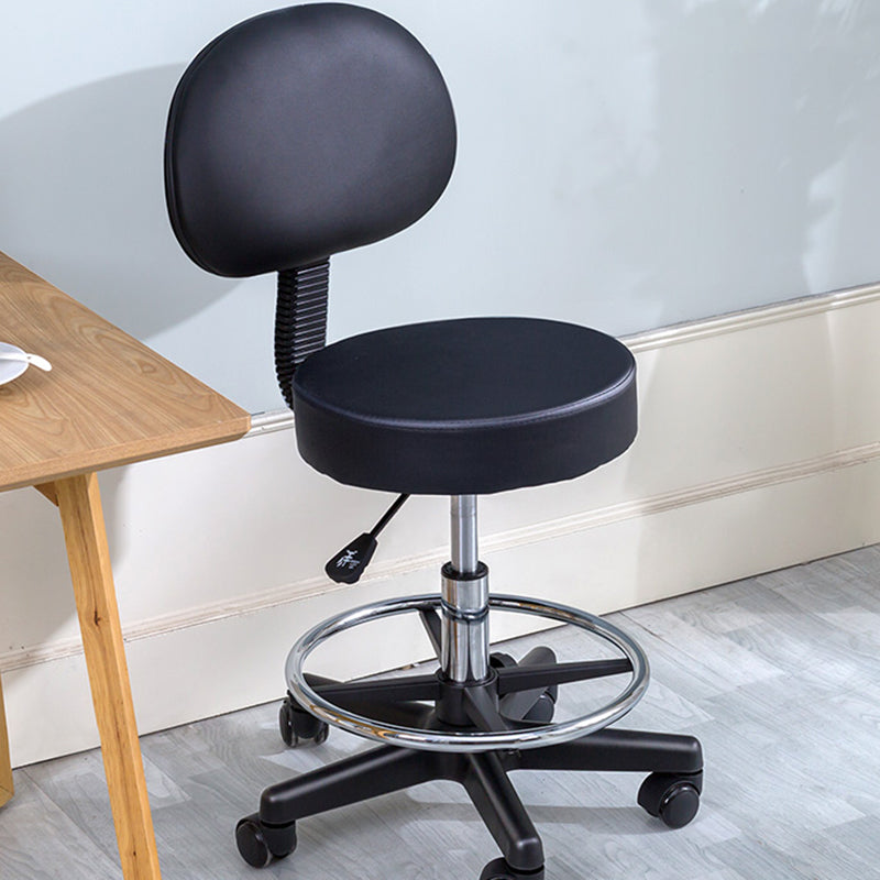 1 Pcs Scandinavian Adjustable Height Counter Stools Metal Black Bar Stools with Footrest