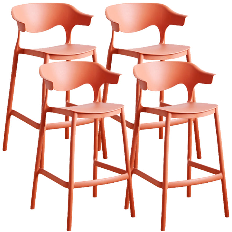 Taburete de bar de PP de estilo escandinavo, silla de mostrador con asiento cuadrado para barra de cocina