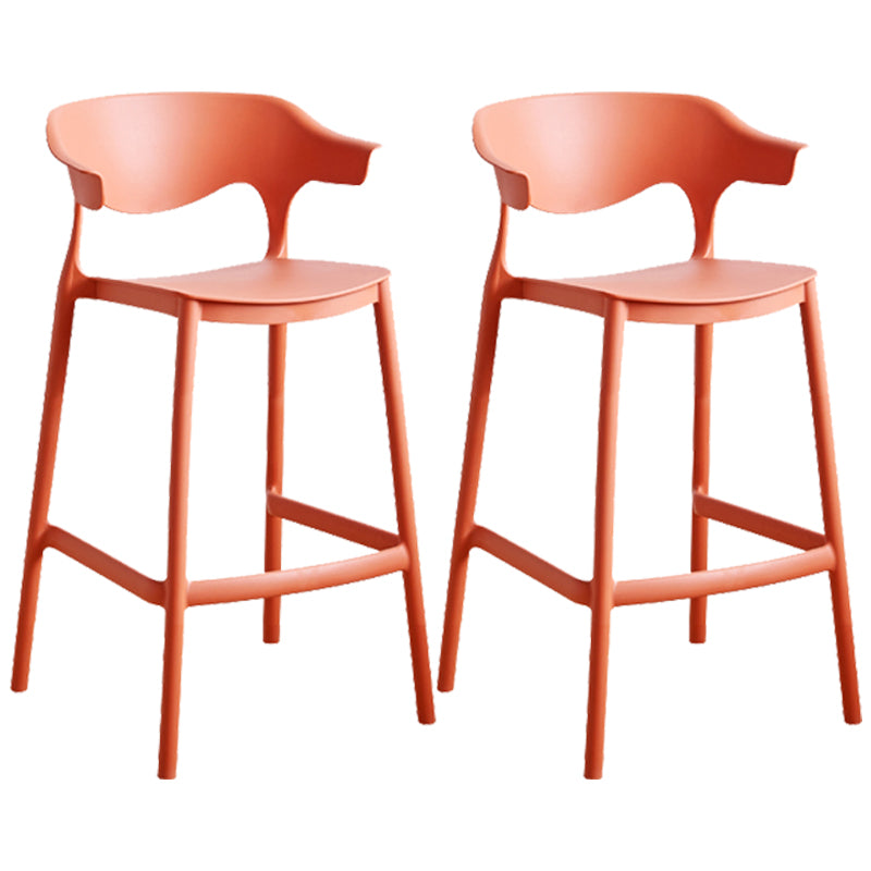 Taburete de bar de PP de estilo escandinavo, silla de mostrador con asiento cuadrado para barra de cocina