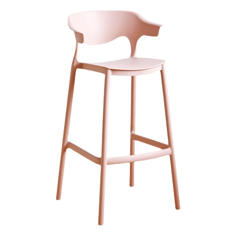 Taburete de bar de PP de estilo escandinavo, silla de mostrador con asiento cuadrado para barra de cocina