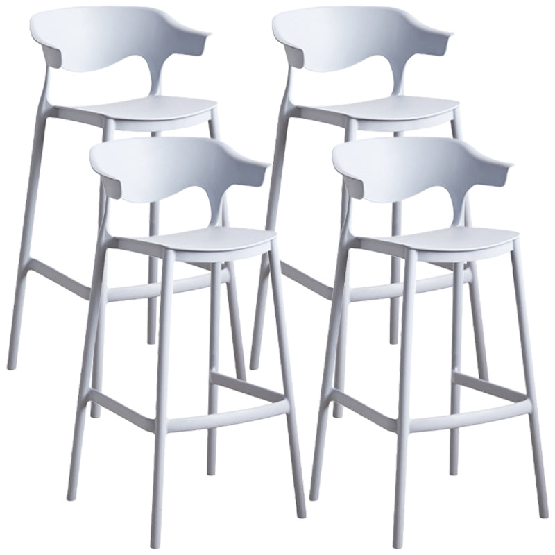 Taburete de bar de PP de estilo escandinavo, silla de mostrador con asiento cuadrado para barra de cocina