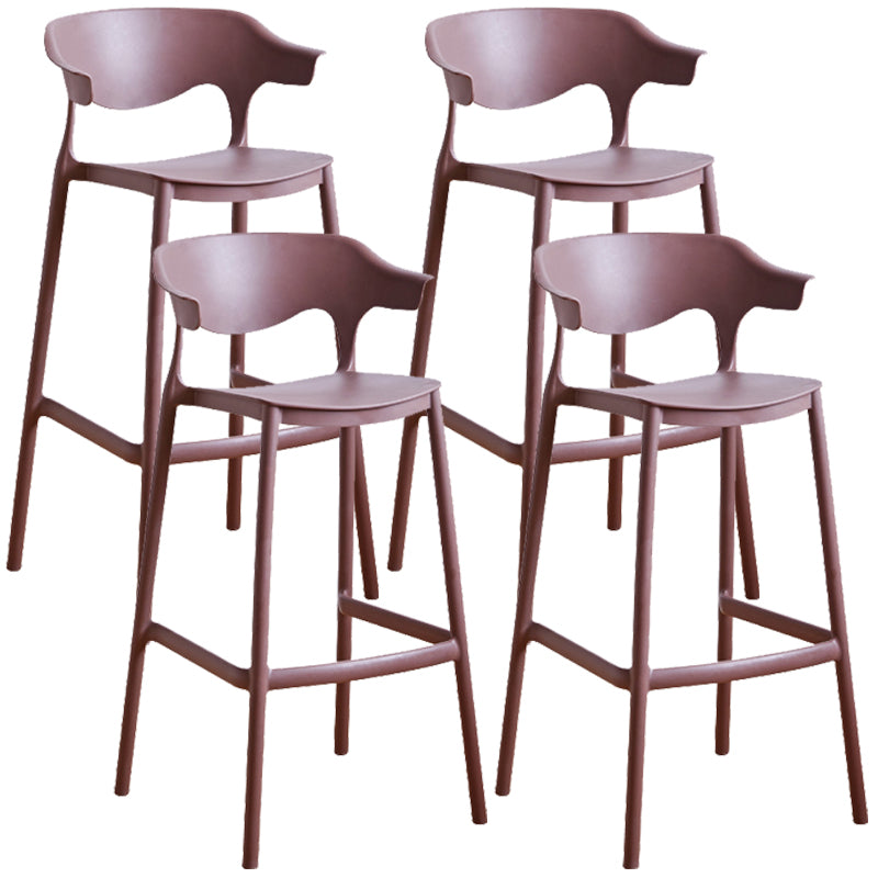 Taburete de bar de PP de estilo escandinavo, silla de mostrador con asiento cuadrado para barra de cocina