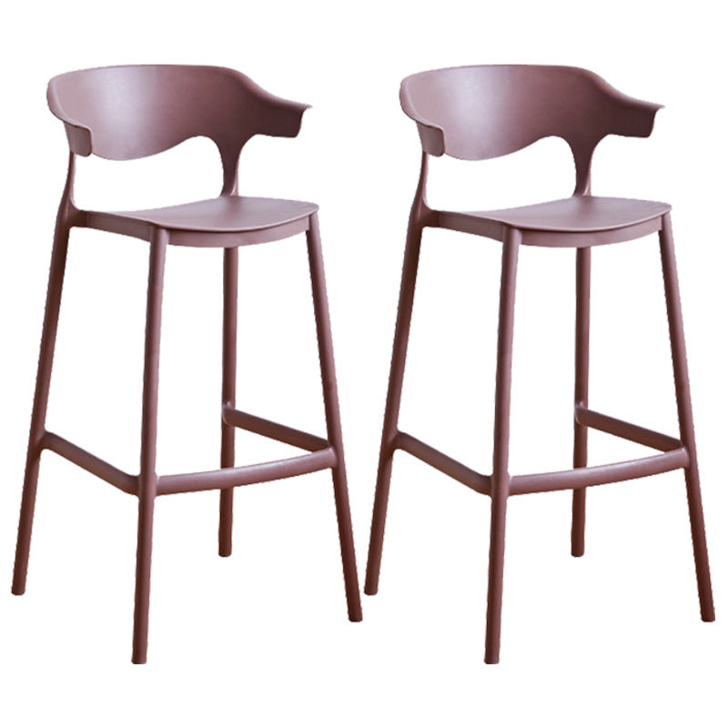 Taburete de bar de PP de estilo escandinavo, silla de mostrador con asiento cuadrado para barra de cocina