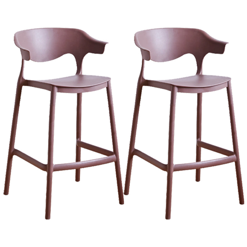 Taburete de bar de PP de estilo escandinavo, silla de mostrador con asiento cuadrado para barra de cocina