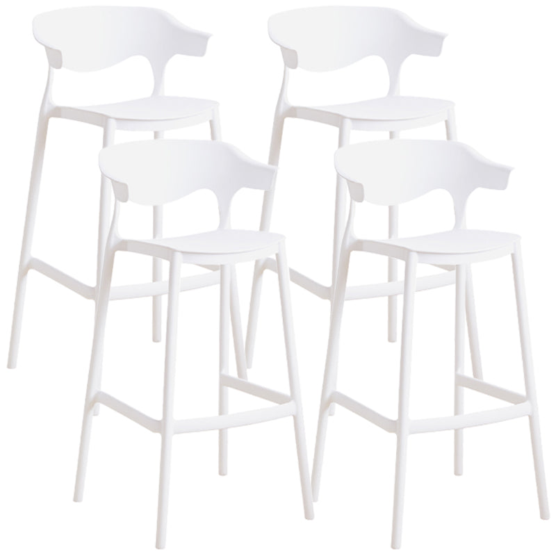 Taburete de bar de PP de estilo escandinavo, silla de mostrador con asiento cuadrado para barra de cocina