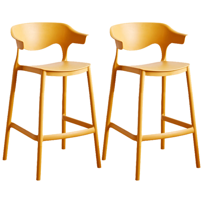 Taburete de bar de PP de estilo escandinavo, silla de mostrador con asiento cuadrado para barra de cocina