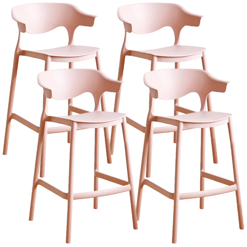 Taburete de bar de PP de estilo escandinavo, silla de mostrador con asiento cuadrado para barra de cocina